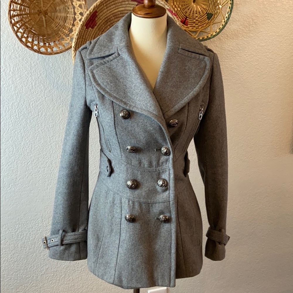 Gray Waist Length Peacoat Xs